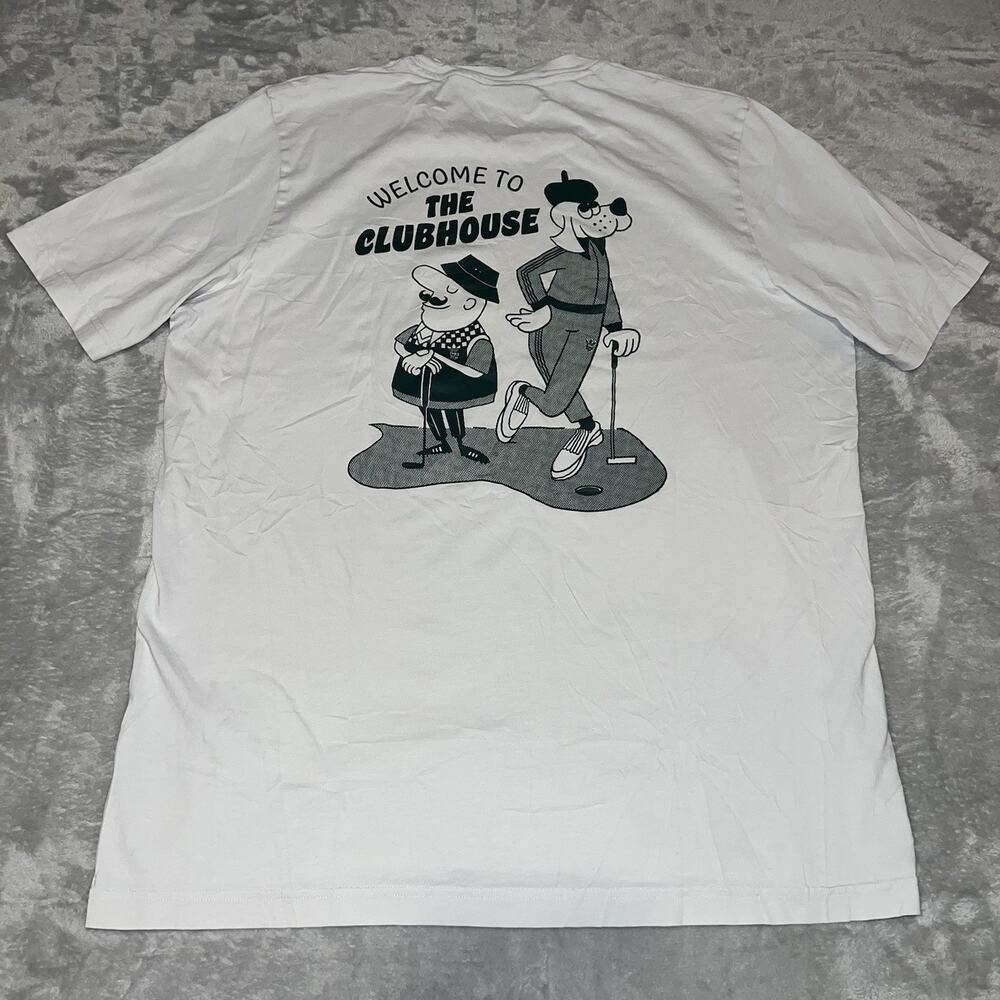 Adidas Trefoil x Bogey Boys Welcome to the Clubhouse White Golf T-Shirt L